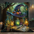 Aonana Witch on Books Magical Flannel Throw Blanket