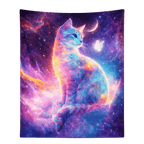 Aonana Galaxy Cat Fantasy Flannel Throw Blanket