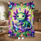 Aonana Rainbow Crystal Dragon Flannel Throw Blanket