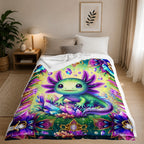 Aonana Rainbow Crystal Dragon Flannel Throw Blanket