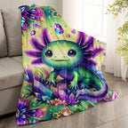 Aonana Rainbow Crystal Dragon Flannel Throw Blanket