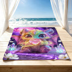 Aonana Rainbow Crystal Dragon Flannel Throw Blanket