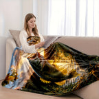 Aonana Big Bass Fishing Flannel Throw Blanket