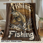 Aonana Big Bass Fishing Flannel Throw Blanket