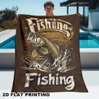 Aonana Big Bass Fishing Flannel Throw Blanket