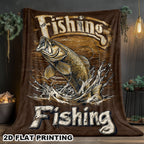 Aonana Big Bass Fishing Flannel Throw Blanket