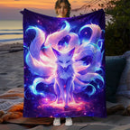 Aonana Nine-Tailed Fox Flannel Throw Blanket