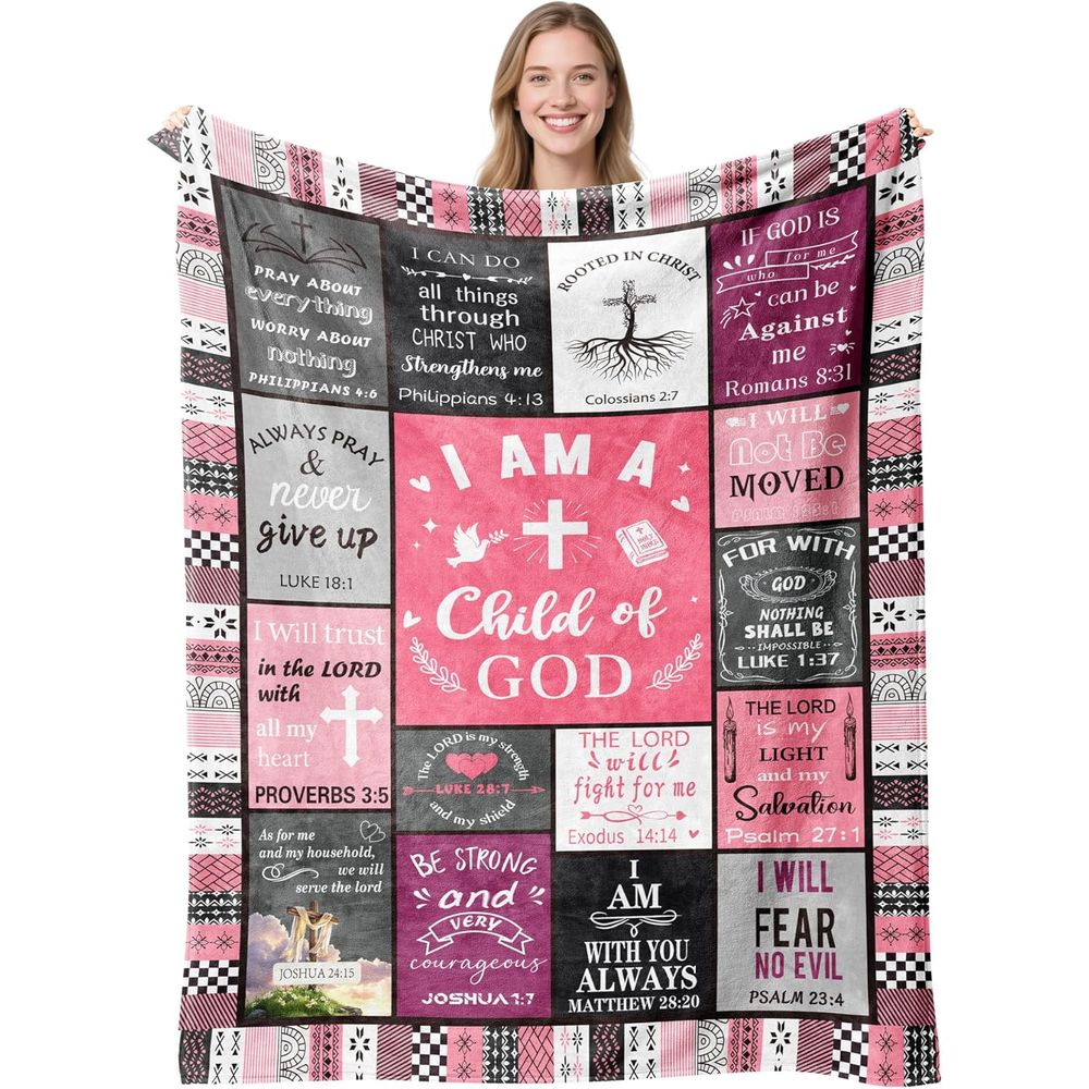 Aonana Christian “I Am a Child of God” Flannel Blanket