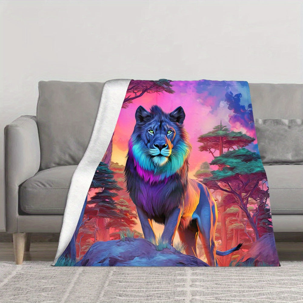 Aonana Fairy &  Lion King Flannel Throw Blanket