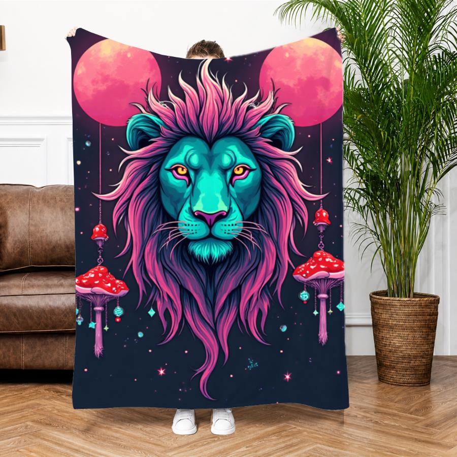 Aonana Fairy &  Lion King Flannel Throw Blanket