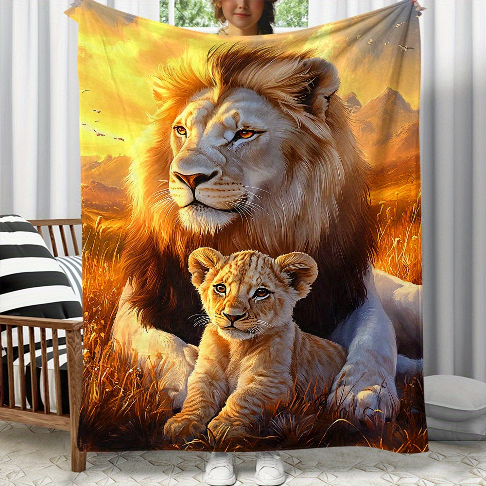 Aonana Fairy &  Lion King Flannel Throw Blanket