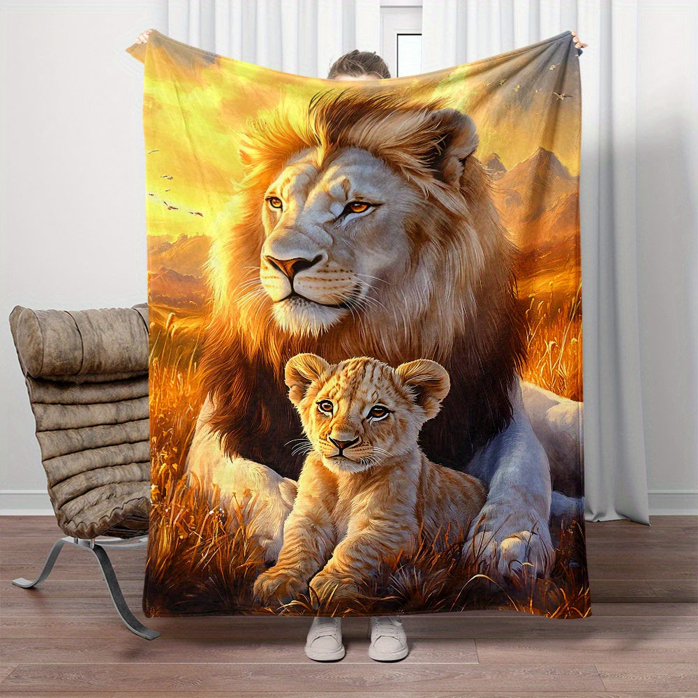 Aonana Fairy &  Lion King Flannel Throw Blanket