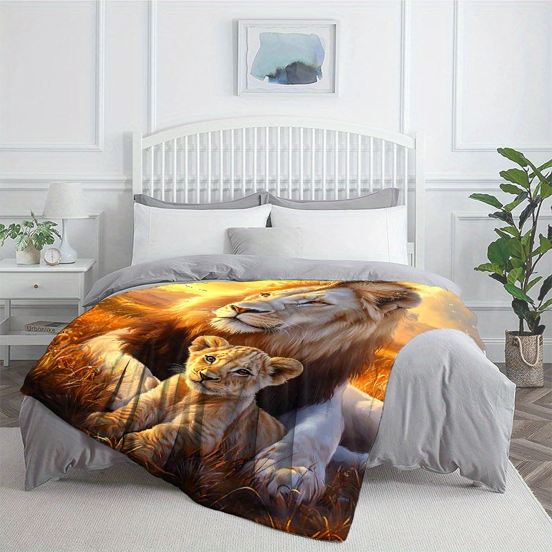 Aonana Fairy &  Lion King Flannel Throw Blanket