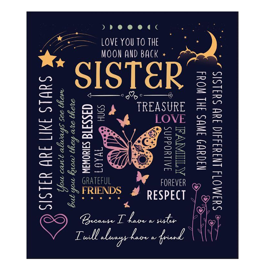 Aonana “To My Sister” Meaningful Gift Flannel Throw Blanket