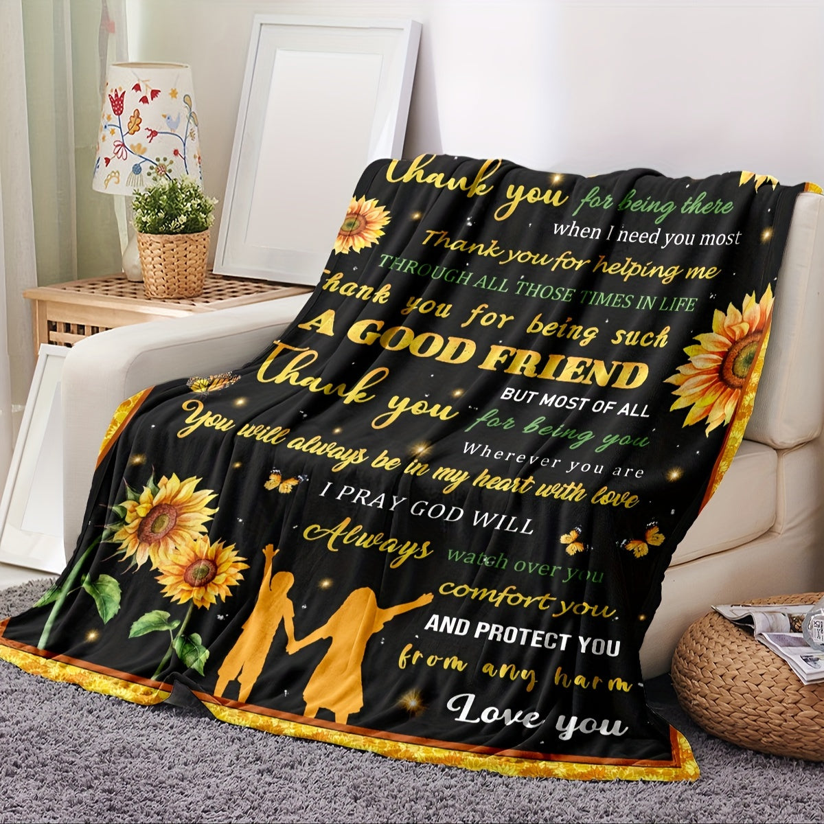 GiftoLuck “To My Sister” Flannel Blanket – Soft, Warm & Heartfelt Gift for Sister