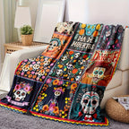 Aonana Halloween Skull Witch Flannel Blanket