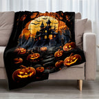 Aonana Halloween Horror Castle Flannel Blanket