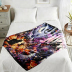 Aonana Whimsical Halloween Spooky Flannel Throw Blanket