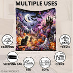 Aonana Whimsical Halloween Spooky Flannel Throw Blanket
