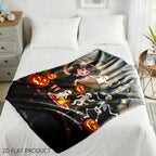 Aonana Halloween Spooky Cute Witch Flannel Throw Blanket