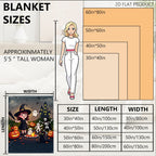 Aonana Halloween Spooky Cute Witch Flannel Throw Blanket