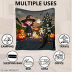 Aonana Halloween Spooky Cute Witch Flannel Throw Blanket