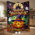 Aonana Happy Halloween Cozy Flannel Throw Blanket