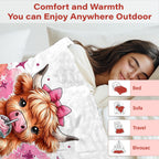 Aonana  “Stay Sassy” Highland Cow Flannel Throw Blanket