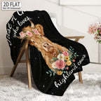 Aonana “Just A Girl Who Loves Highland Cows” Flannel Throw Blanket