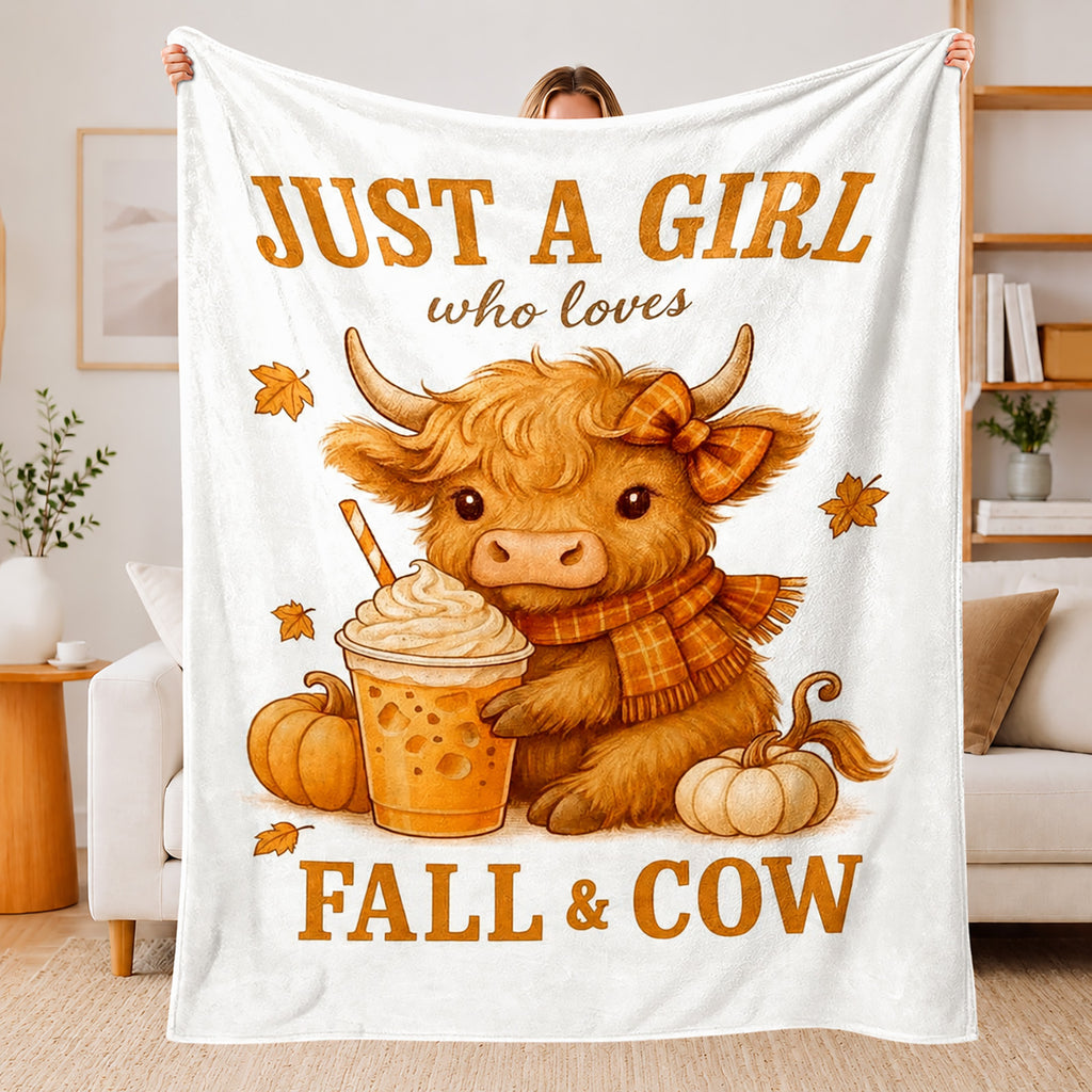 Aonana “Just A Girl Who Loves Highland Cows” Flannel Throw Blanket