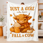 Aonana “Just A Girl Who Loves Highland Cows” Flannel Throw Blanket