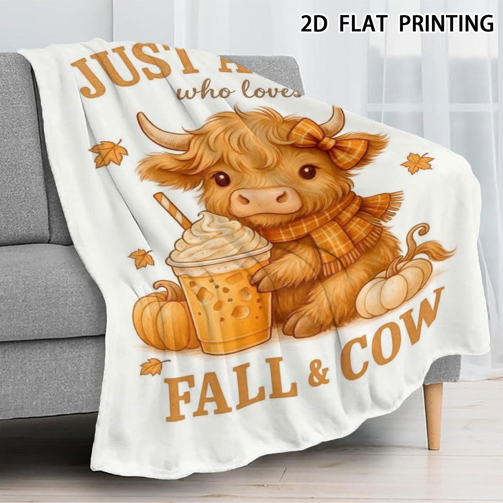 Aonana “Just A Girl Who Loves Highland Cows” Flannel Throw Blanket