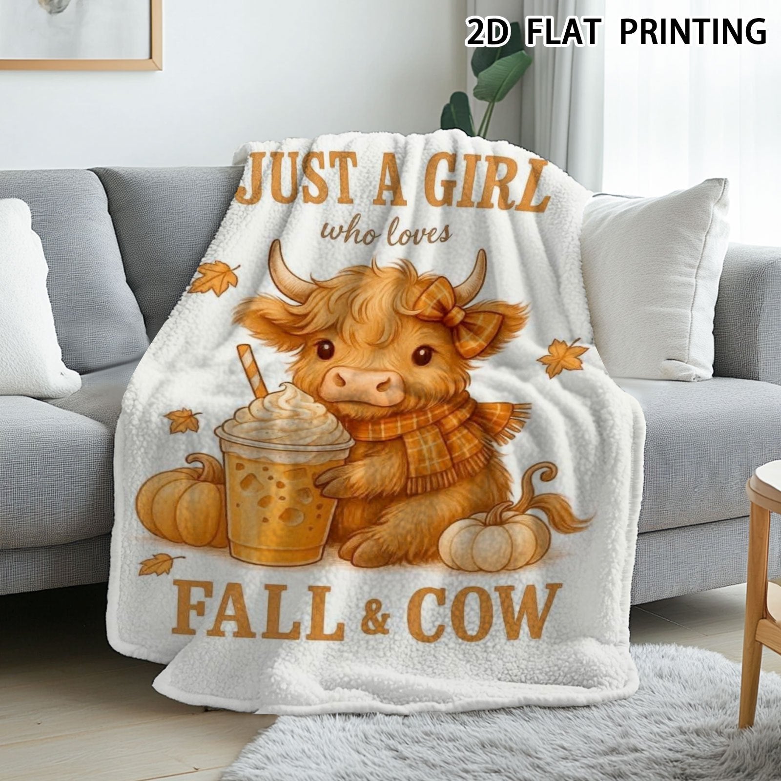 Aonana “Just A Girl Who Loves Highland Cows” Flannel Throw Blanket