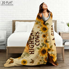 Aonana “Just A Girl Who Loves Highland Cows” Flannel Throw Blanket