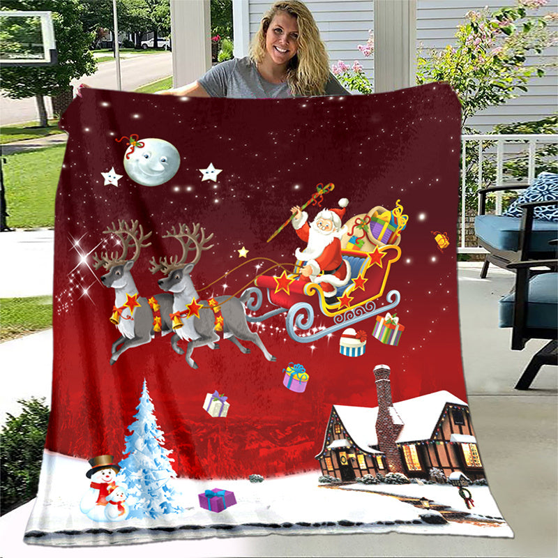 Aonana Merry Christmas Santa Claus Gifts Flannel Blanket