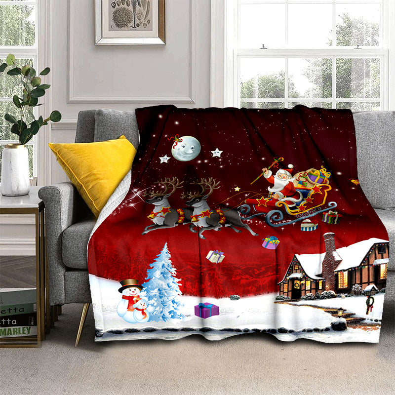 Aonana Merry Christmas Santa Claus Gifts Flannel Blanket