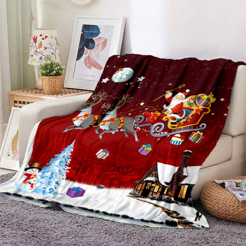 Aonana Merry Christmas Santa Claus Gifts Flannel Blanket
