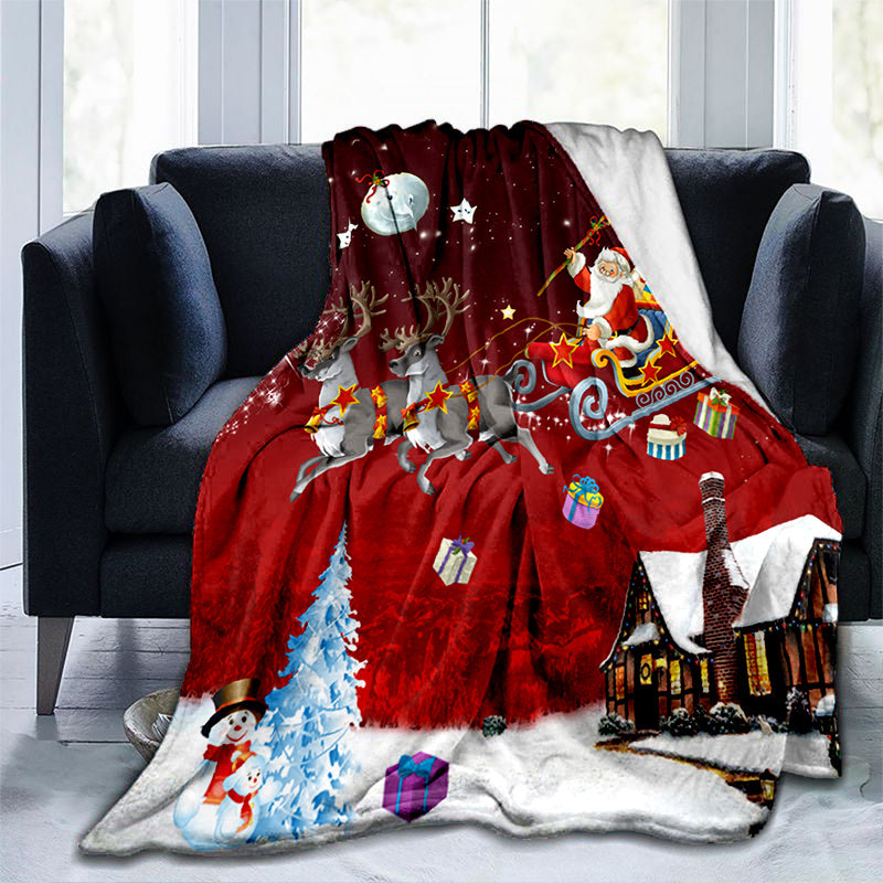Aonana Merry Christmas Santa Claus Gifts Flannel Blanket
