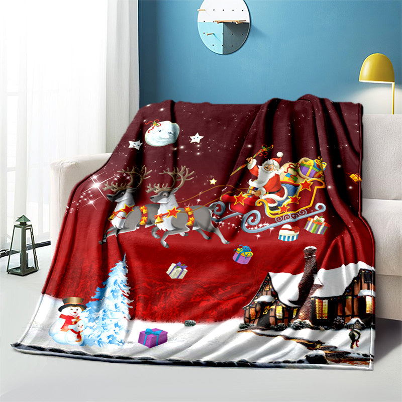 Aonana Merry Christmas Santa Claus Gifts Flannel Blanket