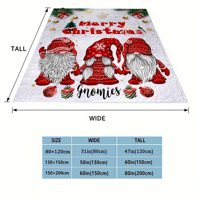 GiftoLuck Cozy Christmas Gnomes Print Blanket