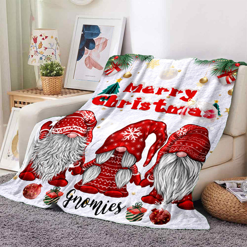GiftoLuck Cozy Christmas Gnomes Print Blanket