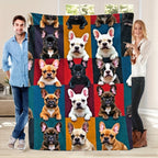 Aonana French Bulldog Gifts Cozy Flannel Throw Blanket