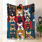 Aonana French Bulldog Gifts Cozy Flannel Throw Blanket