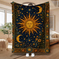 Aonana Sun Moon Celestial Flannel Throw Blanket