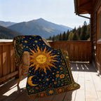 Aonana Sun Moon Celestial Flannel Throw Blanket