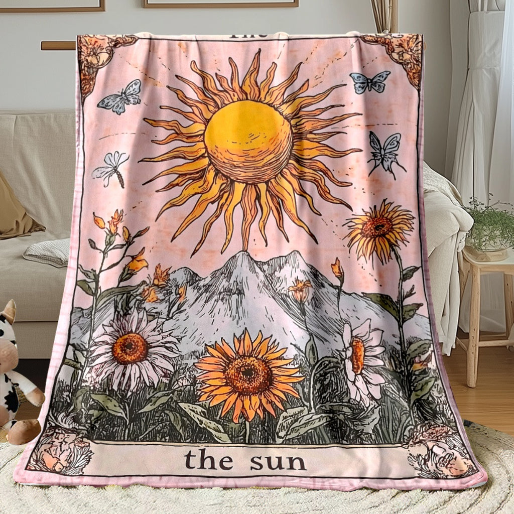 Aonana Sun Card Outdoor Portable Flannel Throw Blanket