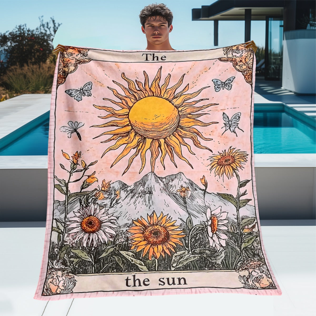 Aonana Sun Card Outdoor Portable Flannel Throw Blanket