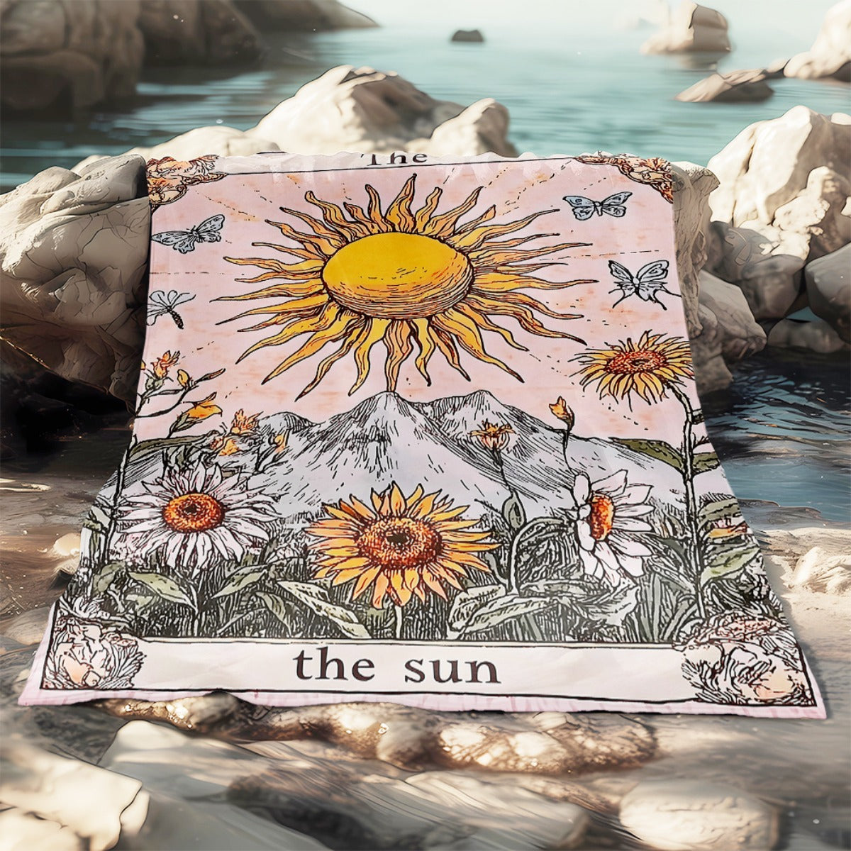 Aonana Sun Card Outdoor Portable Flannel Throw Blanket
