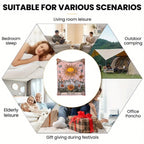 Aonana Sun Card Outdoor Portable Flannel Throw Blanket
