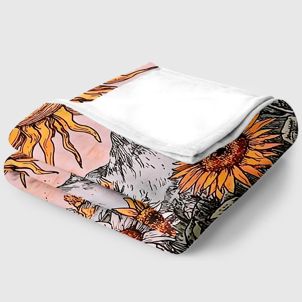 Aonana Sun Card Outdoor Portable Flannel Throw Blanket